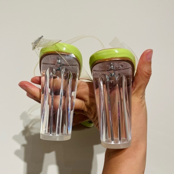 Simmi London Heidi block heel sandals in lime green size 6 - Picture 5 of 6